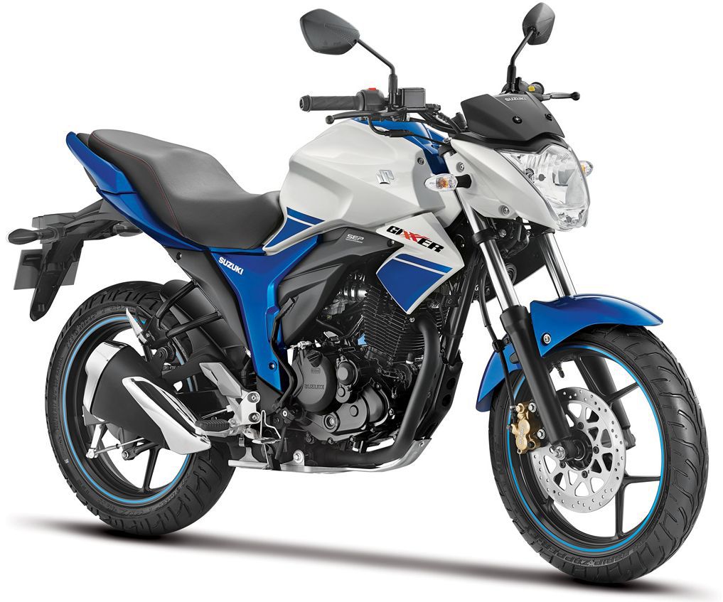 Suzuki Gixxer Dual Tone White and Blue
