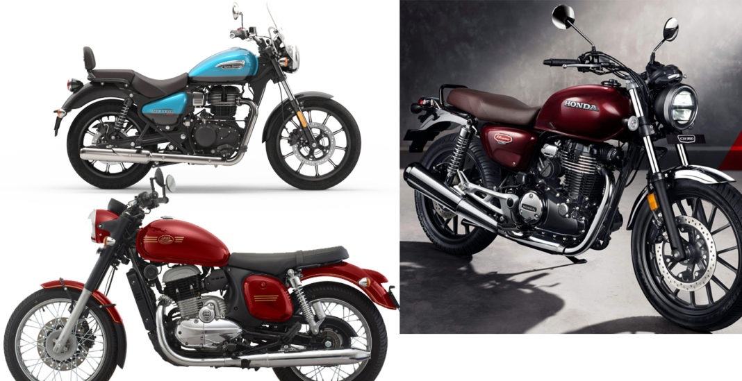 Royal Enfield Meteor 350 vs Honda Hness CB350 vs Jawa Forty Two